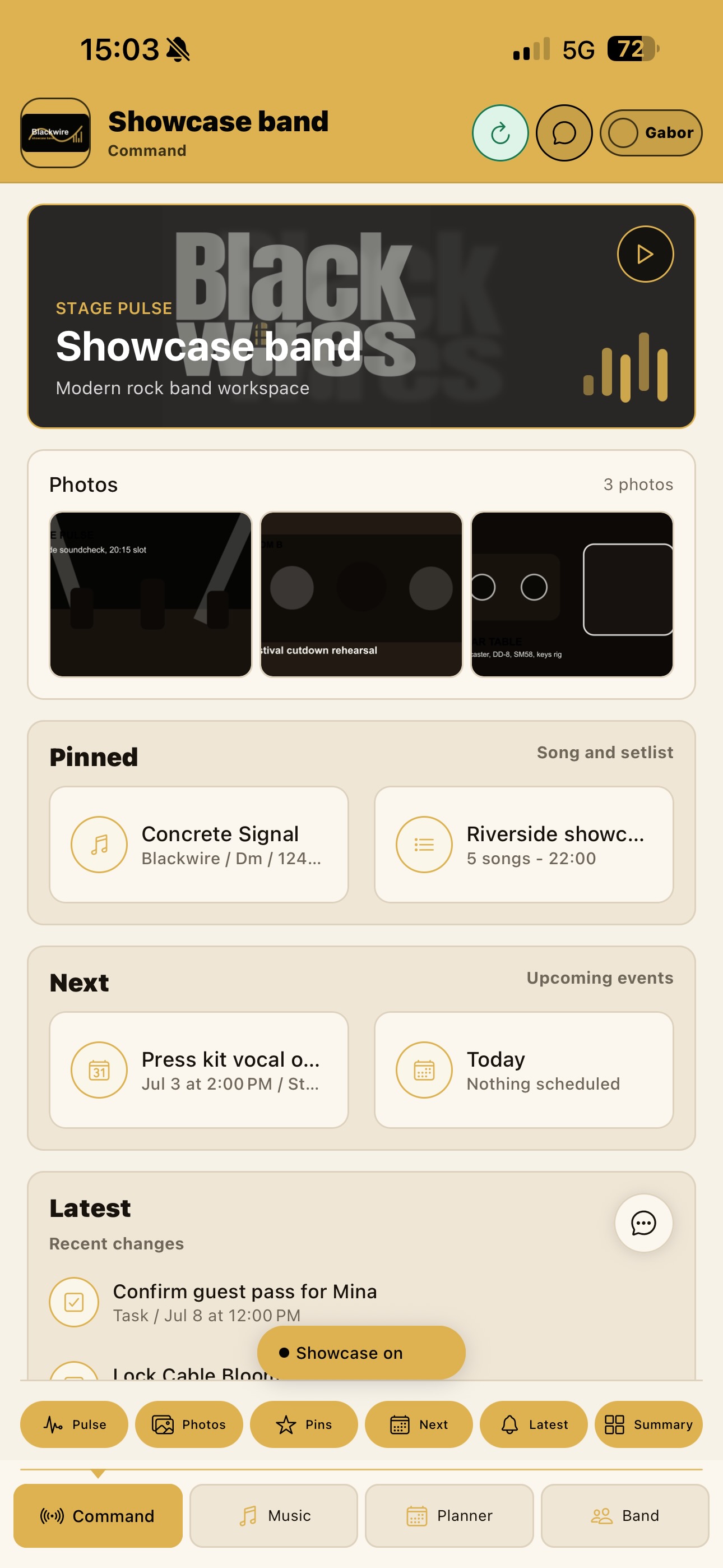 Blackwires mobile command workspace screenshot